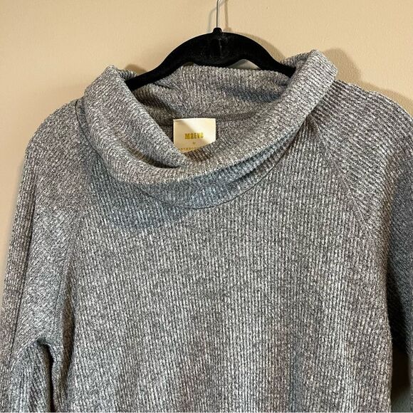 ✨ Anthropologie Maeve Gray Ribbed Cowl Neck Sweater Small - Picture 3 of 9